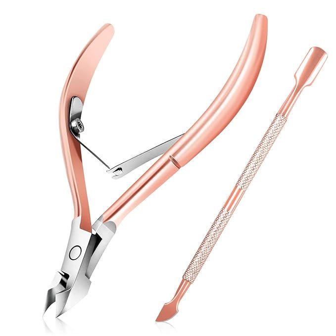 Cuticle Trimmer with Cuticle Pusher, Easkep Cuticle Remover Cuticle Nipper Professional Stainless... | Amazon (US)