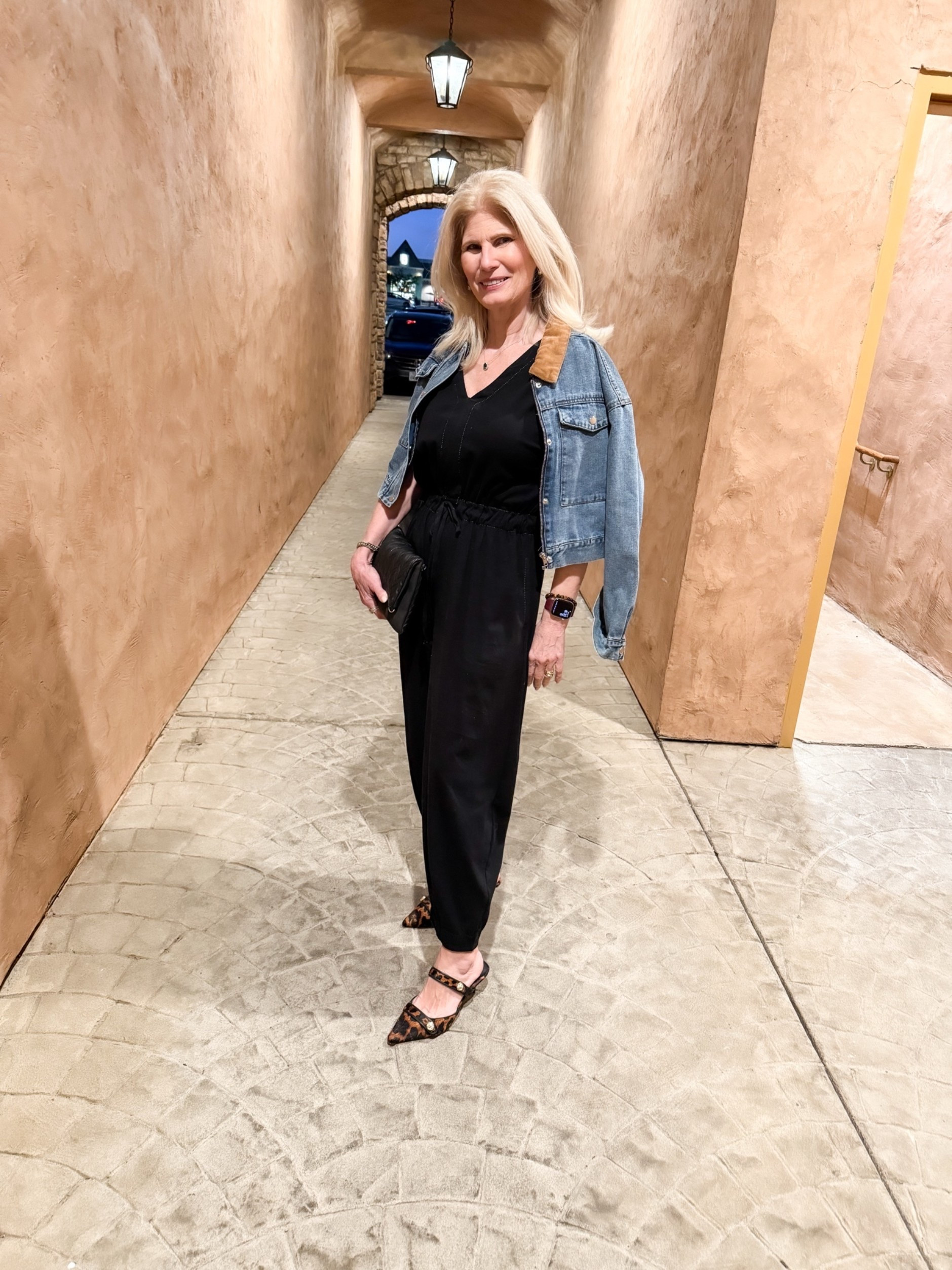 Black jumpsuit with this cute denim jacket! #ootd

#LTKOver40 #LTKSaleAlert #LTKootd
