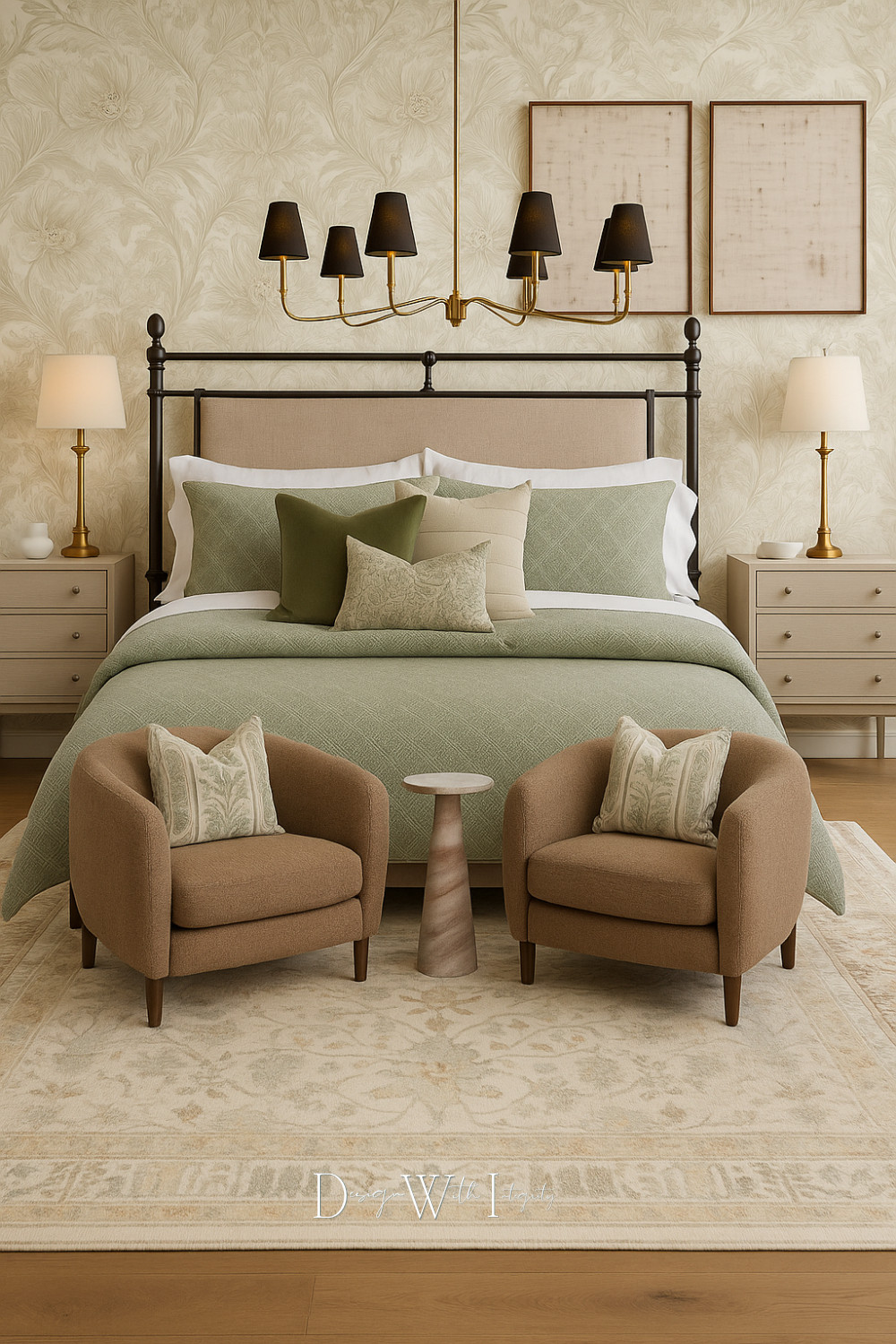 This bedroom design blends classic elegance with soft, modern comfort inspired by a curated digital mood board and brought to life through AI. Muted green bedding creates a calm, grounding foundation, while warm wood furniture and tailored upholstery add balance and depth. Sculptural lighting and layered textures bring a sense of quiet luxury, making the space feel intentional, inviting, and timeless.

Designed to feel like a true retreat, every detail works together to create a bedroom that’s both polished and relaxed.

Shop the look on LTK to explore the curated selections and recreate this elevated bedroom style in your own home.

Images shown are for inspiration and were generated via AI from a digital mood board.


#bedroominspiration #interiordesign #shopthelook

bedroom decor
green bedroom design
classic bedroom style
layered bedding
bedroom lighting ideas
neutral bedroom furniture
warm wood bedroom 

 #LTKSeasonal #LTKHome