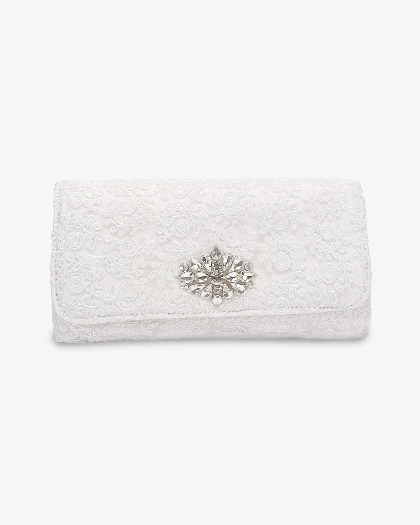 Crochet Wedding Clutch with Cluster Teardrop Brooch | Kailee P.