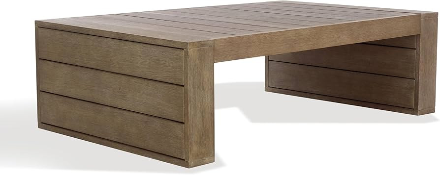 SAFAVIEH Couture Outdoor Collection Santiago Natural Solid Wood Coffee Table | Amazon (US)