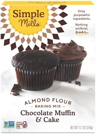 Simple Mills Almond Flour, Gluten Free Chocolate Cake Baking Mix, Muffin Pan Ready Made with whole f | Amazon (US)