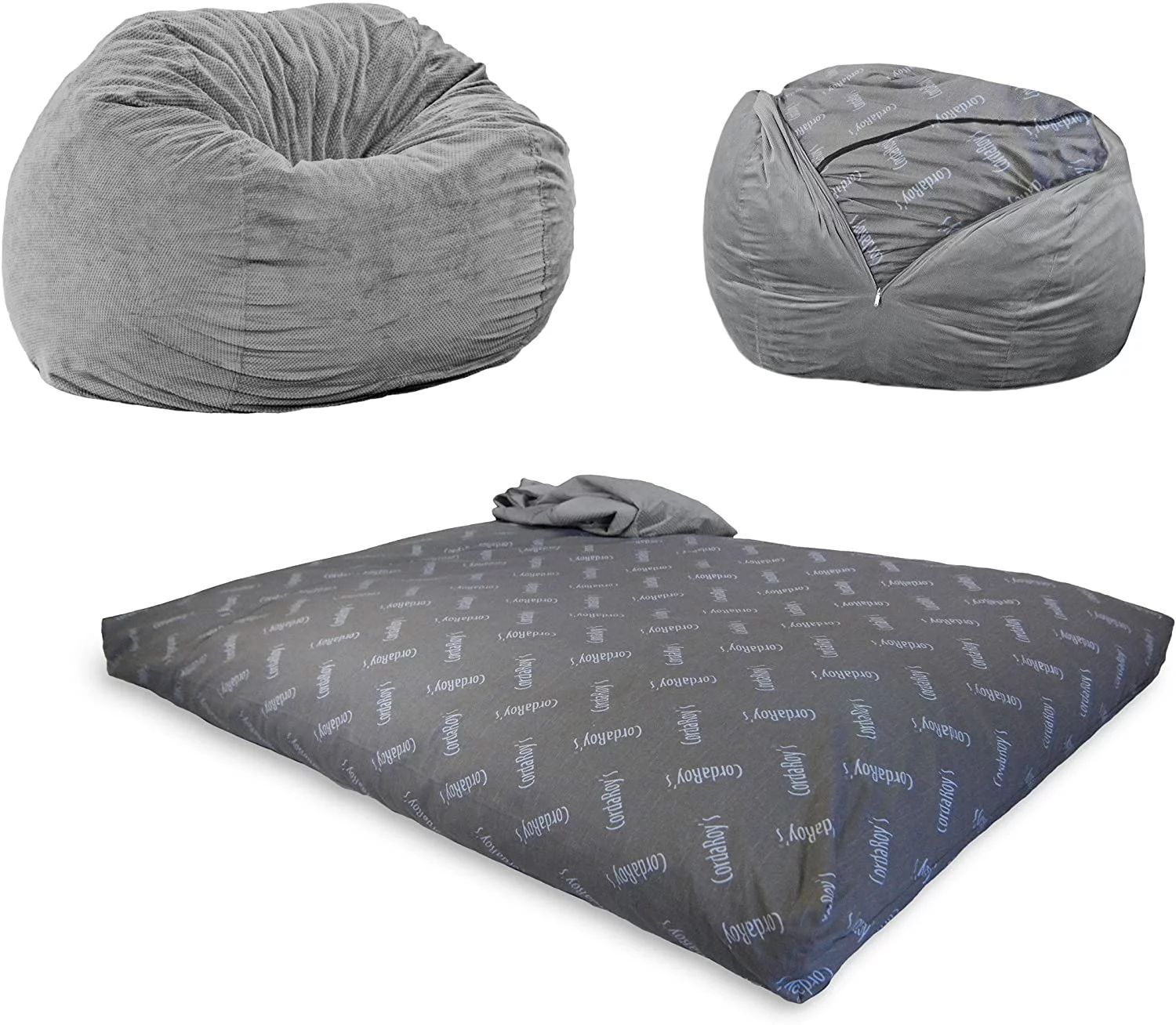 cordaroy's chenille bean bag chair, convertible chair folds from bean bag to bed, as seen on shar... | Walmart (US)