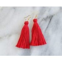 Red Tassel Earrings, Tassel Earrings, Dangle Earrings, Bohemian Earrings, Long Tassel Earrings, Bridesmaid Gift, Scarlet Tassel | Etsy (US)