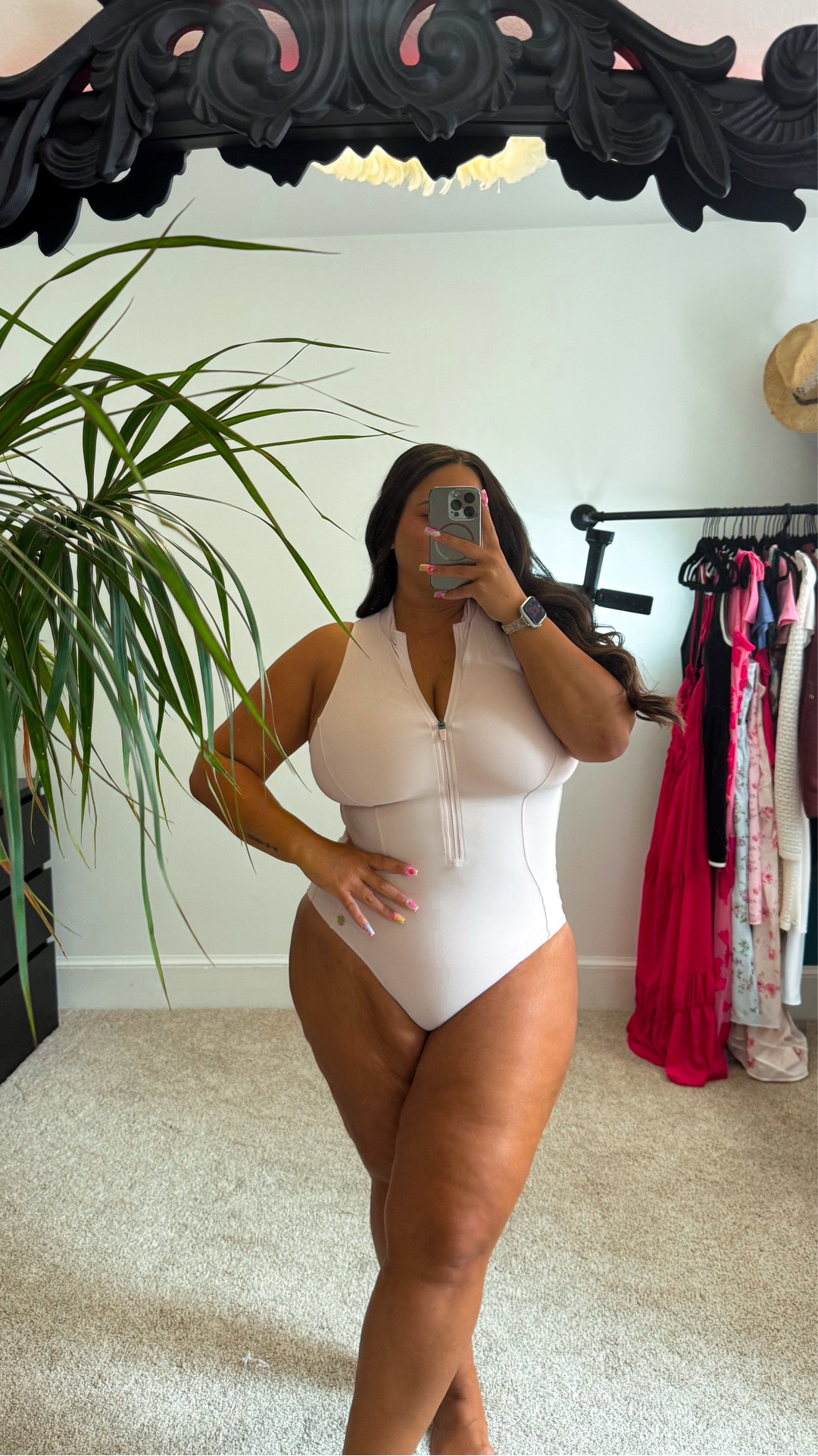 Shapewear swimsuit with cap sleeves and zipper front 

Now on sale under $50! 

Shown in size XXL Find

LINKED ON AMAZON AND BRAND WEBSITE, but of course Amazon is on sale w/ prime shipping & returns

#LTKootd #LTKMidsize #LTKSwim