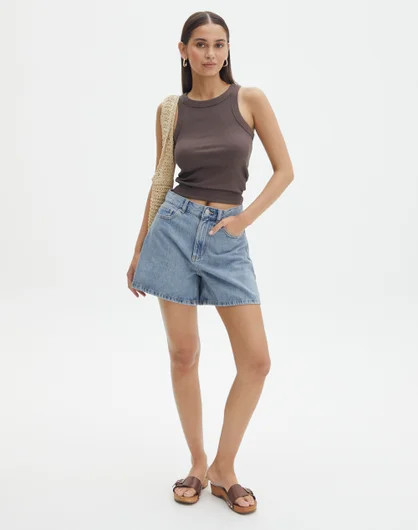 High Rise 90's Denim Short in Riley Vintage Wash | Glassons | Glassons (NZ)