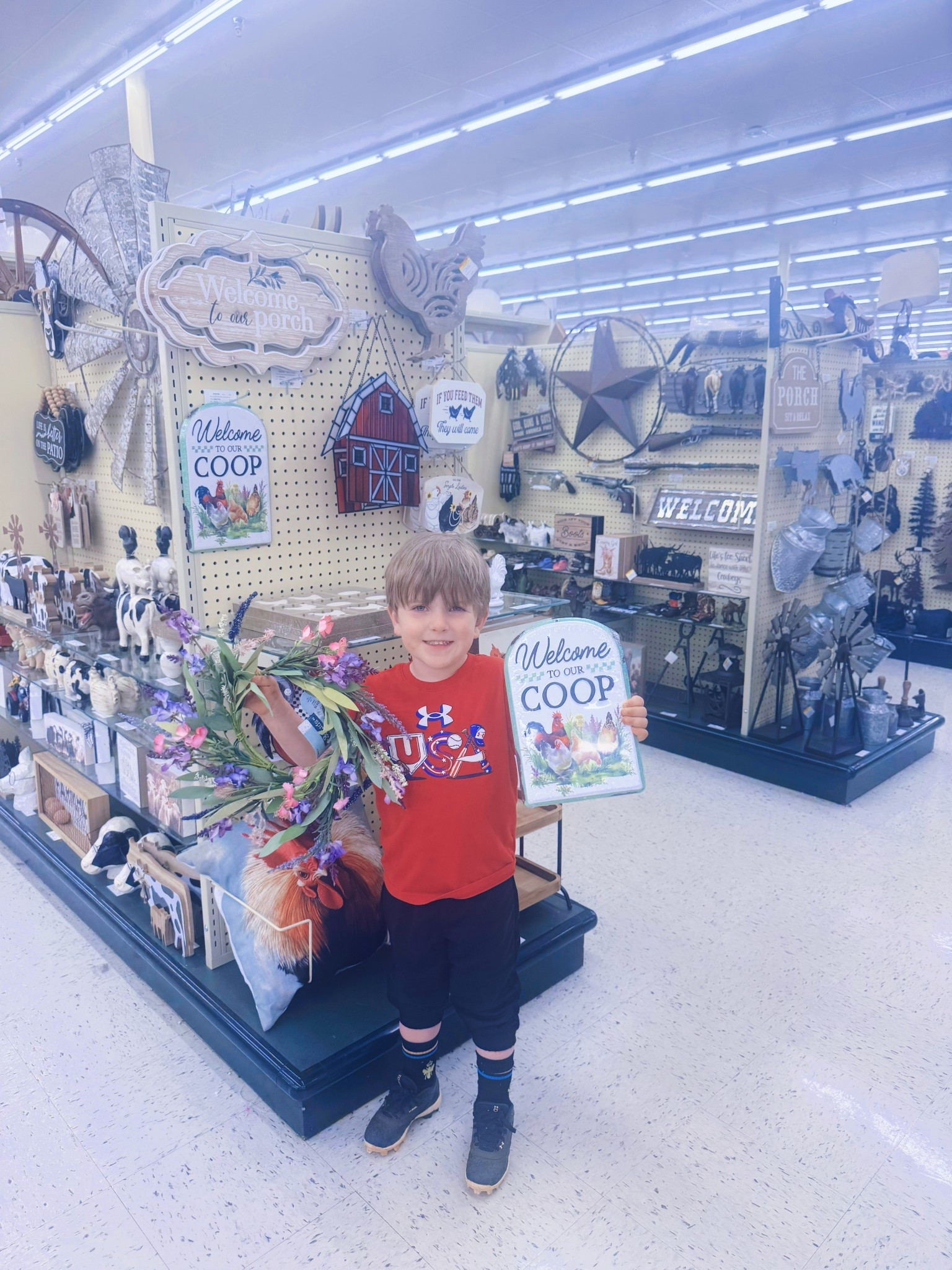 And afterwards, we stopped by @hobbylobby to get the cutest flower 💐 wreath and decor for our chicken 🐓 coop!! 🪵 It was our little “treat” and so fun taking J to pick them out!! 🥰 He’s been so excited to “decorate mama’s coop” 🌸 - stay tuned tomorrow to see!!! 😍 I love my little firstborn handsome cutie pie so!!! 👶🏼🩵