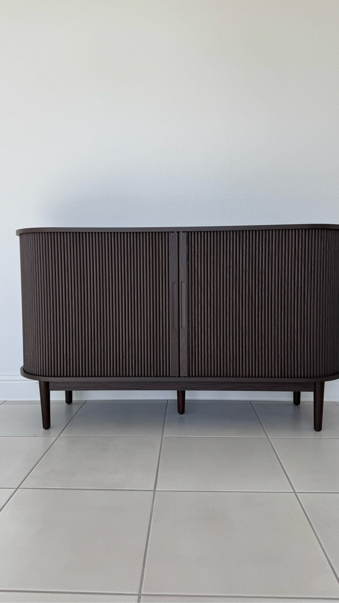 LINSY HOME Sideboard Buffet Cabinet with Storage, 55" Fluted Coffee Bar Cabinet with Tambour Sliding Doors and Drawer, Mid Century Modern Wood Storage Buffet Table for Kitchen, Vintage Walnut

#LTKMothersDay #LTKHome #LTKmorningroutine