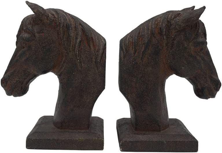Comfy Hour Farmhouse Collection 5" Length 7" Height Set 2 Horse Head Art Bookends, 1 Pair, Antiqu... | Amazon (US)