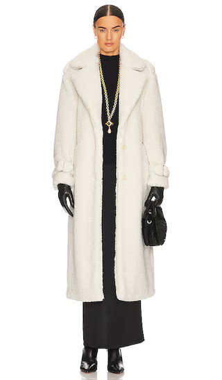 Harri Oversized Teddy Coat in Bone | Revolve Clothing (Global)