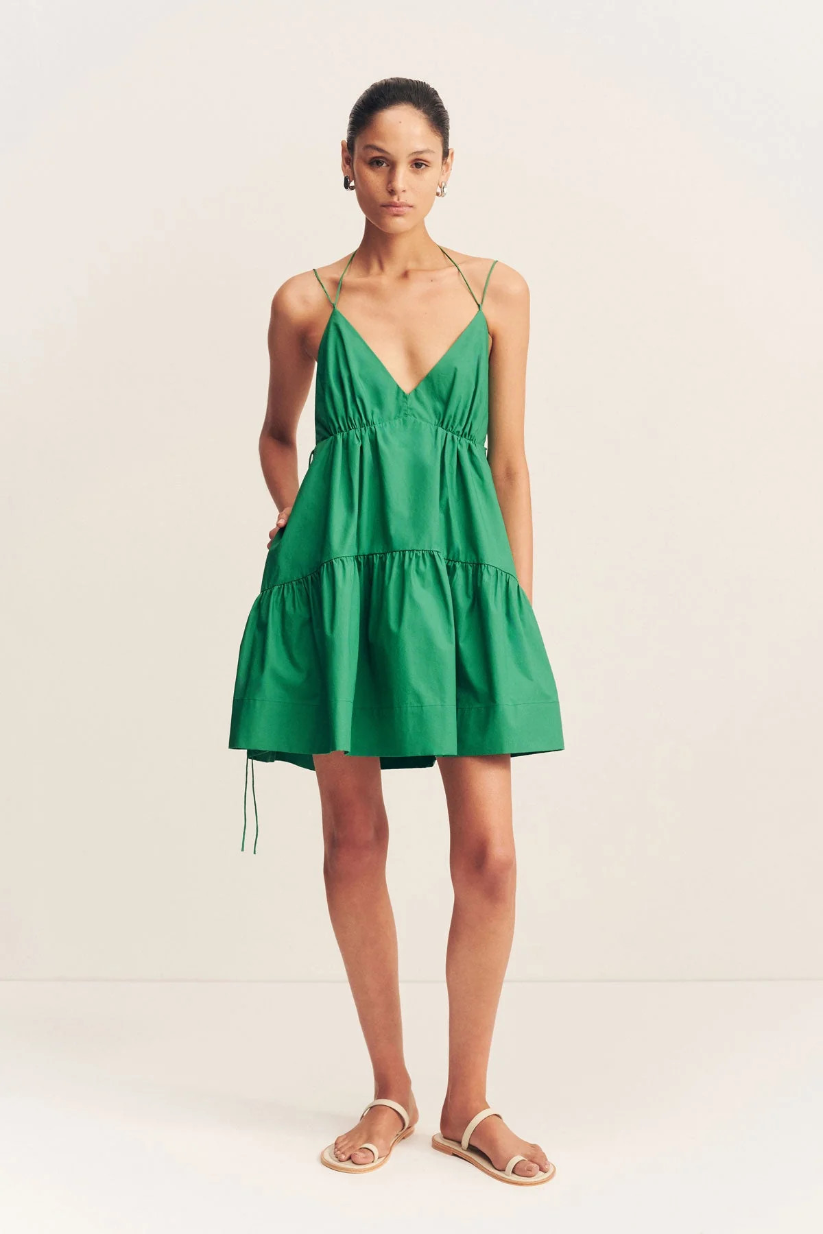 Maiori Tiered Mini Dress | Apple Green | Dresses | Shona Joy | Shona Joy