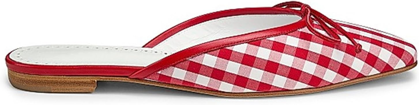 QIV Flat Mules for Women Square Toe Ballet Flats Backless Loafers | Amazon (US)