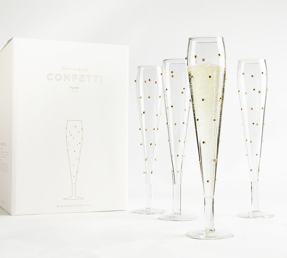 Confetti Celebration Flutes - Set of 4 | Pottery Barn (US)