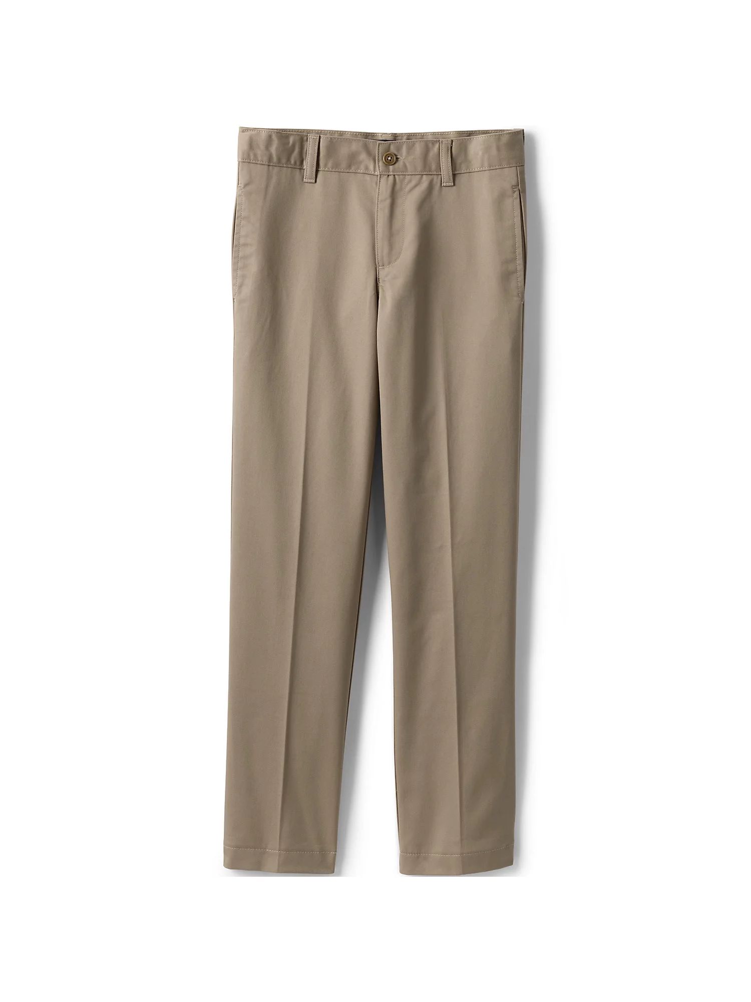 Lands' End School Uniform Boys Tailored Fit Blend Iron Knee Plain Front Pants | Walmart (US)
