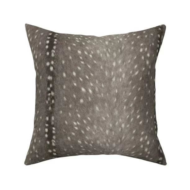 Square Throw Pillow, 18", Linen Cotton Canvas - Deer Hide Skin Animal Gray Fawn Spots Woodland Ne... | Walmart (US)