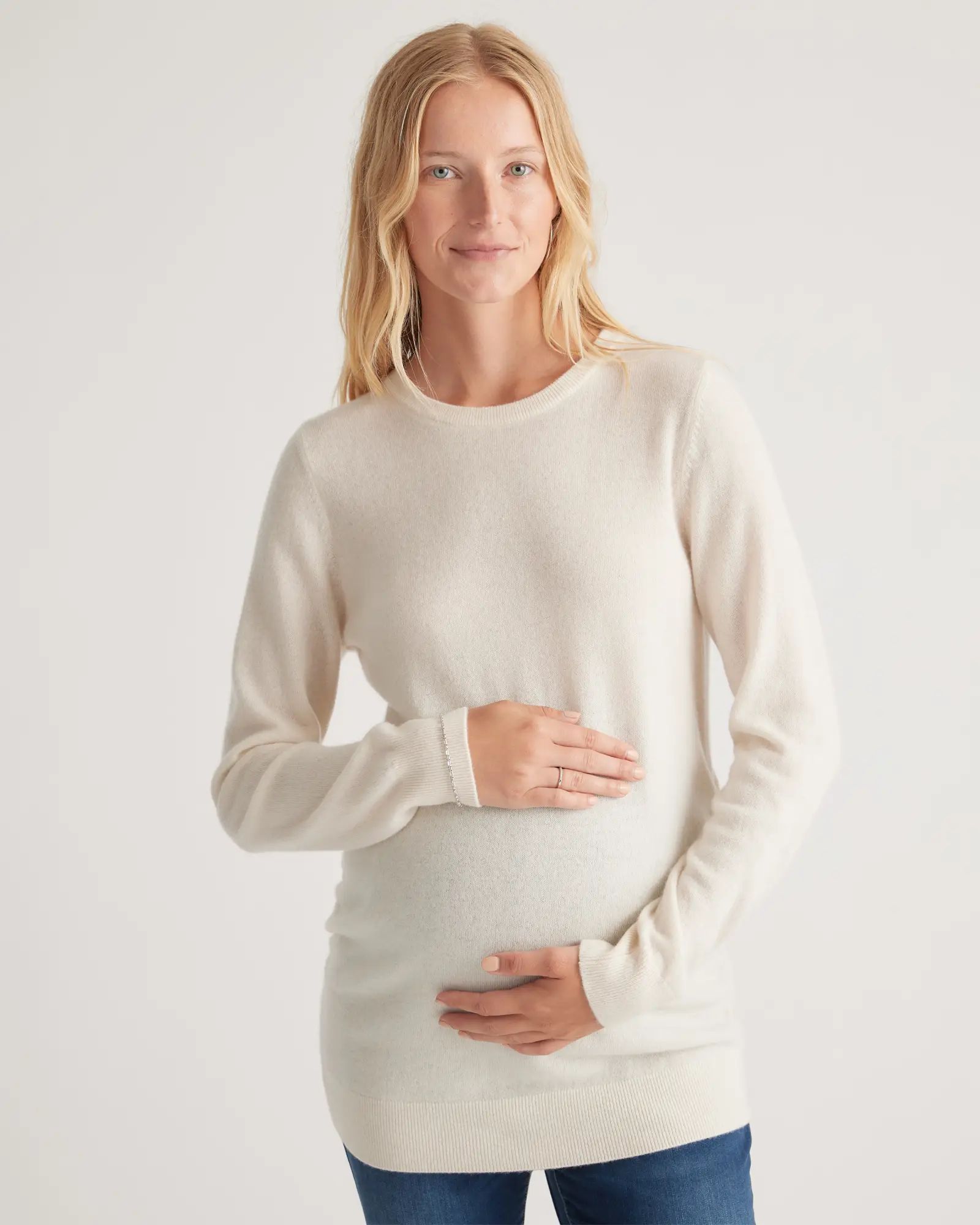 Mongolian Cashmere Maternity Crewneck Sweater | Quince