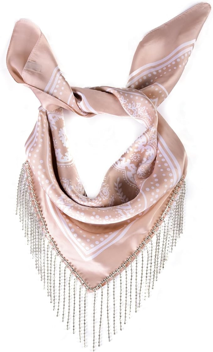 rhinestone bandana Fringe bandanas for women rhinestone bandana Western Bling Sparkly Bandanas 1 ... | Amazon (US)