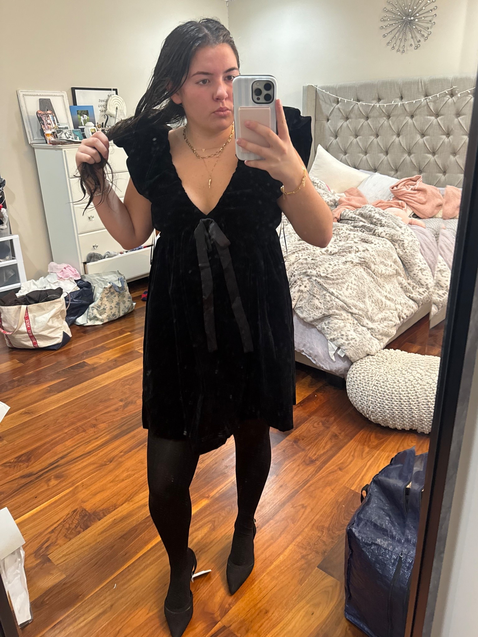 Black velvet dress with tights and kitten heel sling backs 


#LTKWedding #LTKFindsUnder50 #LTKHoliday