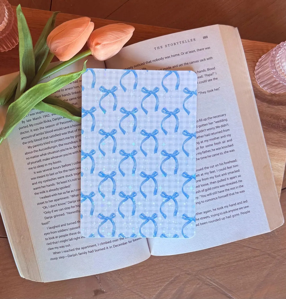 Blue Coquette Bows Kindle Insert for Kindle Clear Case, Holographic Kindle Skin Paperwhite, Case ... | Etsy (US)