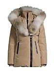 Adali Coyote Fur-Trim Down Coat | Saks Fifth Avenue