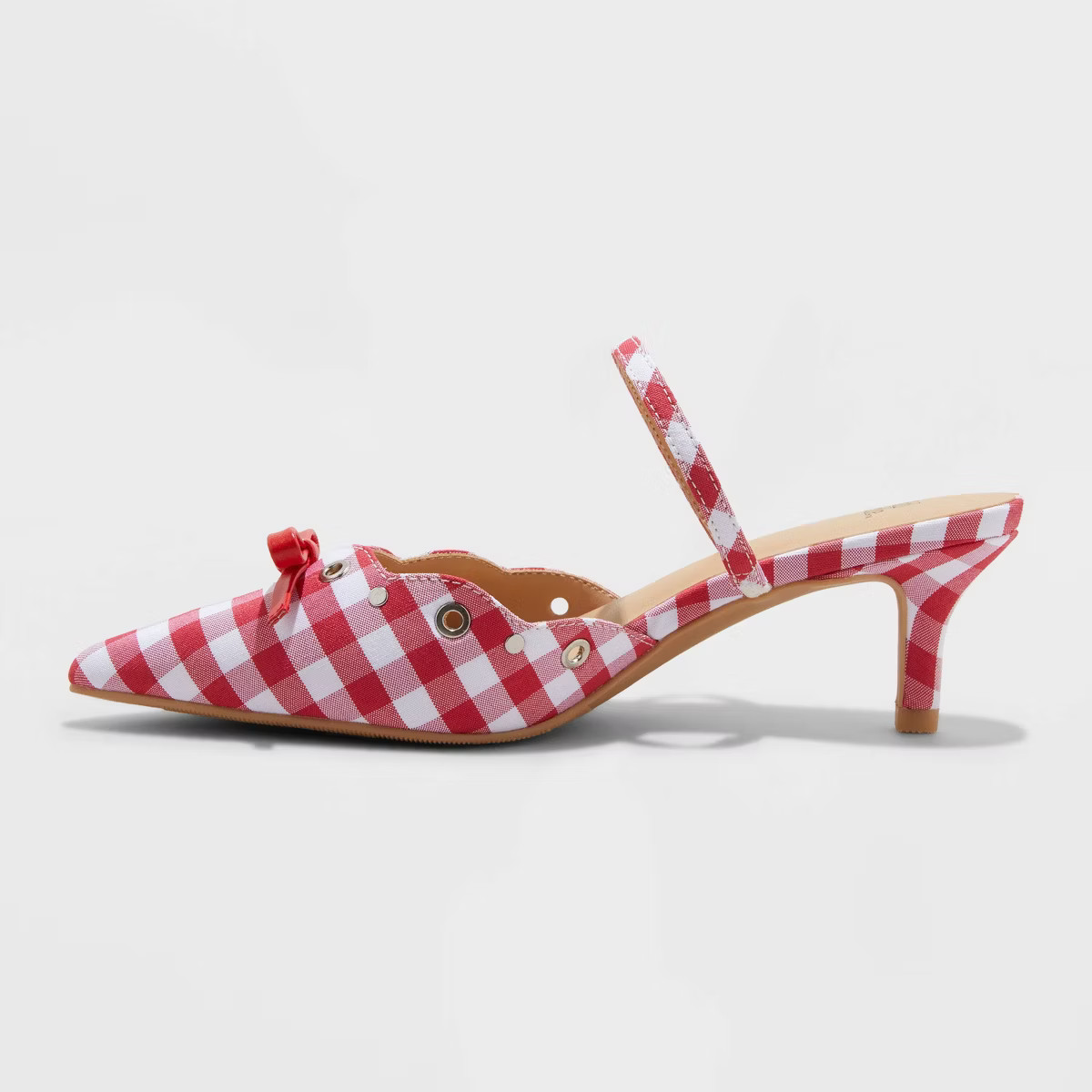 Women's Lysandra Gingham Eyelet Kitten Heels - Wild Fable™ Red | Target