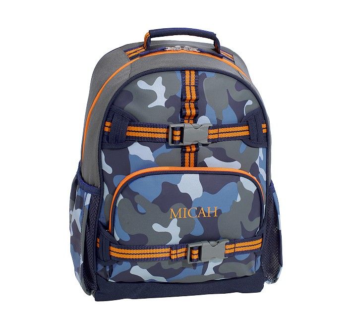 Mackenzie Blue Gray Camo Glow-in-the-Dark Backpacks | Pottery Barn Kids