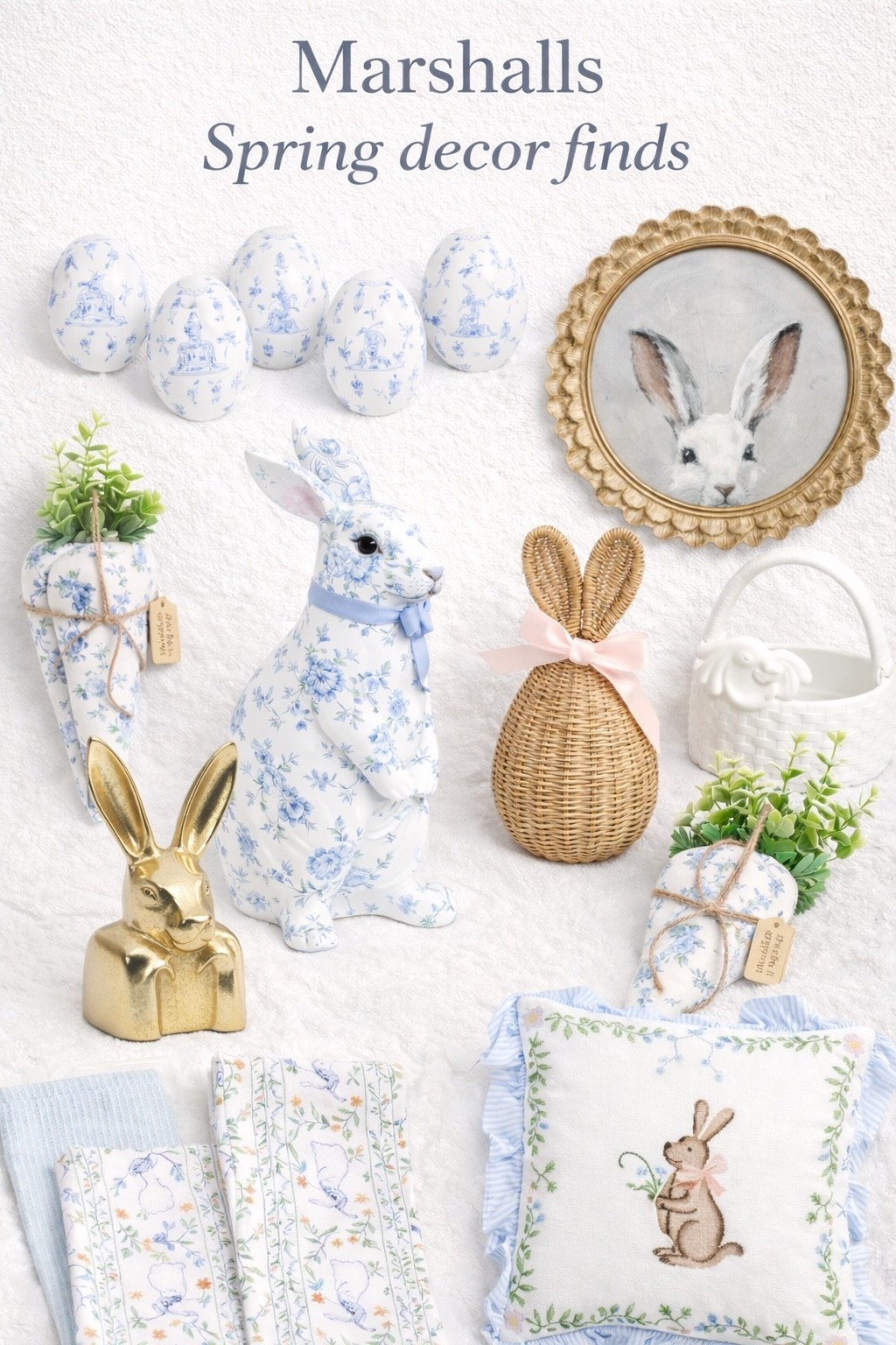 Marshalls spring decor finds 🌸🐰
Soft blues, warm gold accents, and the sweetest bunny details — everything you need to bring a fresh Easter feel into your home.

These pieces are perfect for styling shelves, coffee tables, and entry spaces for the season ✨

Which one is your favorite? 🤍


#marshallsfinds #marshallsdecor #springdecor #easterdecor #springhome #seasonaldecor
#bunnydecor #neutraldecor #blueandwhite #goldaccents #cozyhome #homestyling
#decorinspo #homeinspiration #homesofinstagram #instahome #decorideas
#springvibes #easterinspo #targetstylehome #homewithstyle

#LTKmomlife #LTKSeasonal #LTKHome