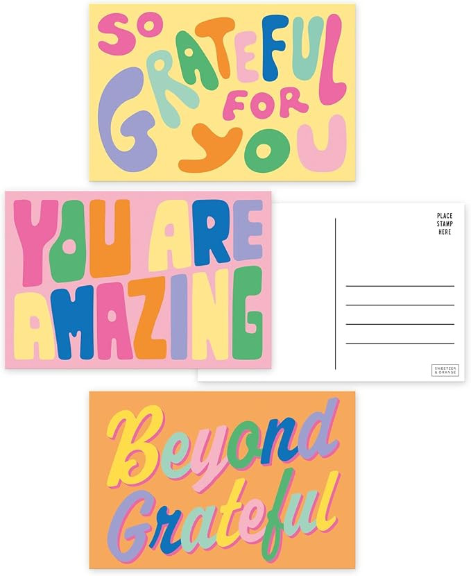 Sweetzer & Orange S&O Colorful Thank You Postcards for Handwritten Messages - Postcard Style Bulk... | Amazon (US)