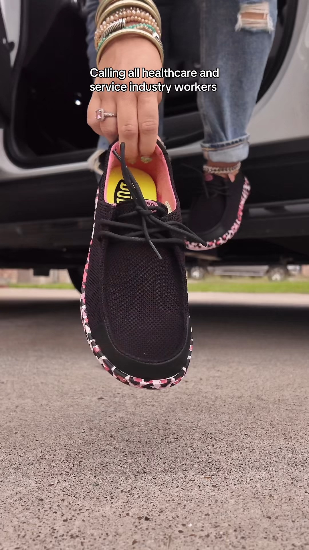 Step into style and comfort with Hey Dude women’s work shoes—designed for long days, but with a bold twist: a pink leopard bottom that brings a pop of personality to every step! #heydude #heydudewendys #heydudeworkshoes #workshoes #womensheydudes #ad @HeyDude  

 #LTKootd #LTKWorkwear #LTKTravel
