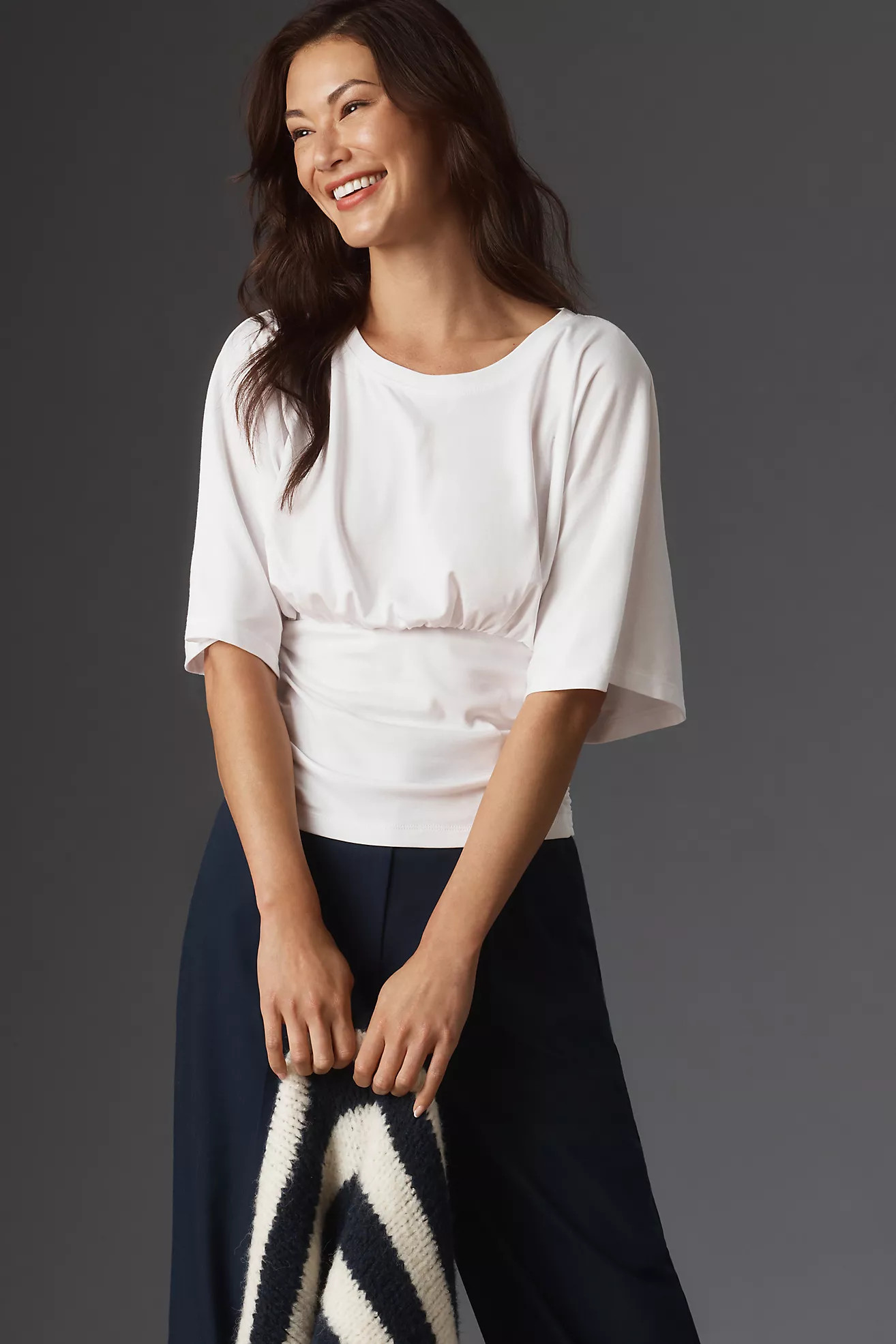 Maeve Short-Sleeve Side-Tie Top | Anthropologie (US)
