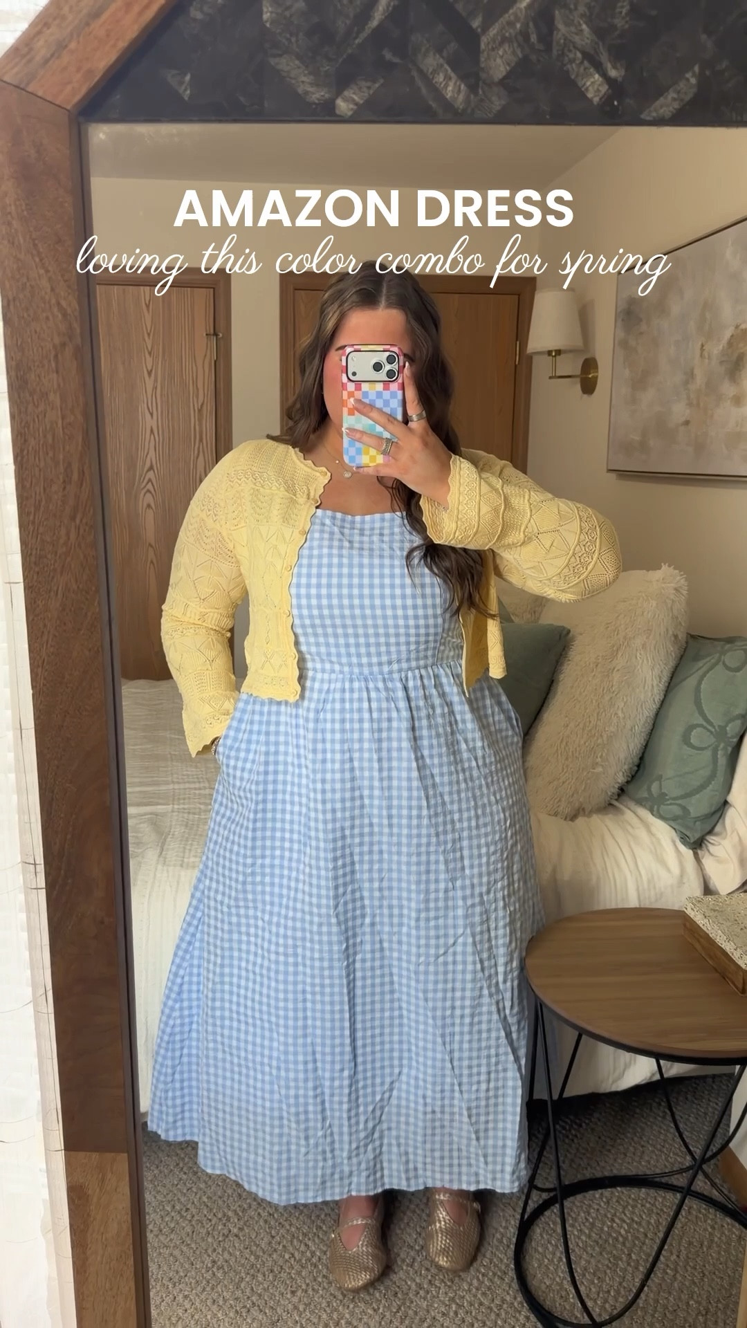 The cutest spring outfit 💛🩵 wearing an XXL in the dress & XL in th cardigan ✨ 

#LTKSeasonal #LTKMidsize #LTKootd