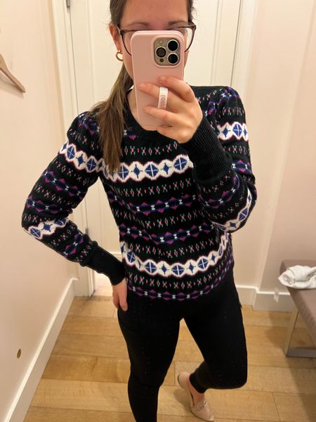 Fun festive sweater with pink and purple colors! Not oversized - wear with jeans or pants, or size up 1.



#LTKHoliday #LTKSeasonal #LTKstyletip