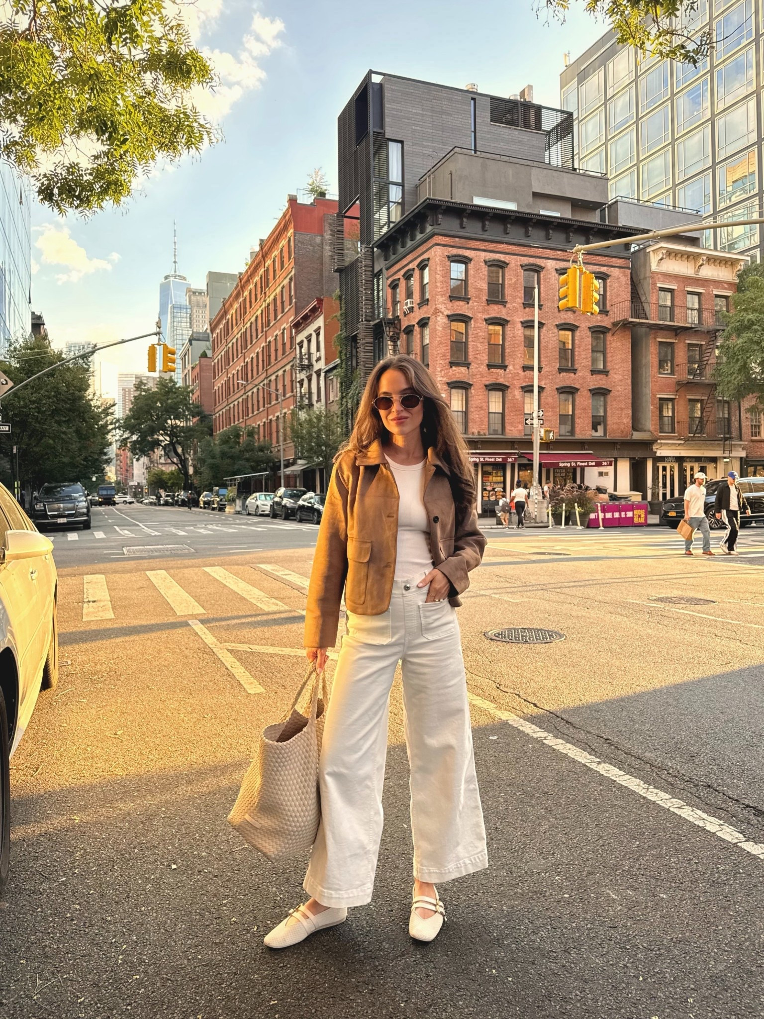 NYC for the day. This early fall look is so beyond comfortable. Spanx jeans run true to size, wearing XS. Jacket runs true, wearing S  

#LTKFindsUnder50 #LTKNYFW #LTKShoeCrush