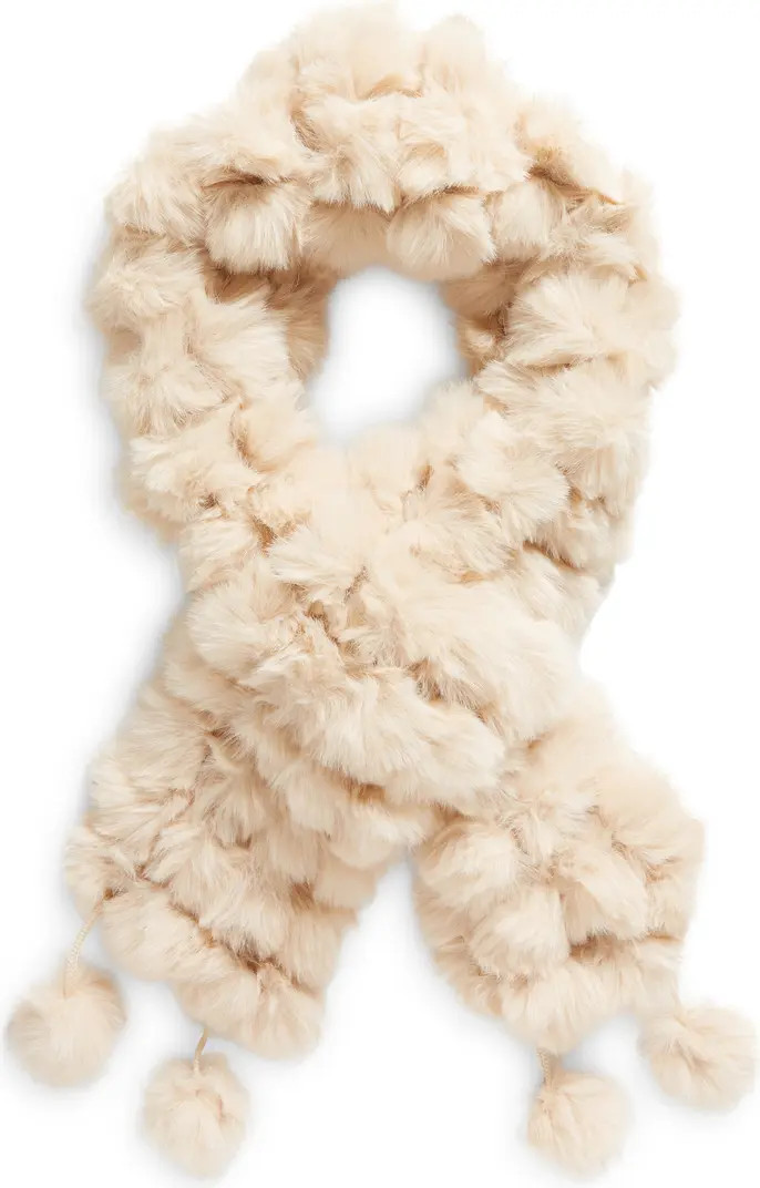 Faux Fur Pompom Muffler Scarf | Nordstrom