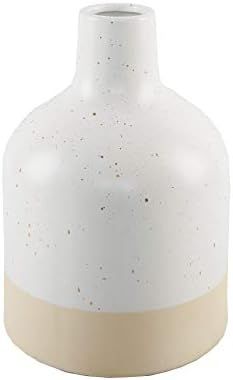 Flora Bunda 11 Inch H Two-Tone Speckle Ceramic Vase Stoneware,White | Amazon (US)