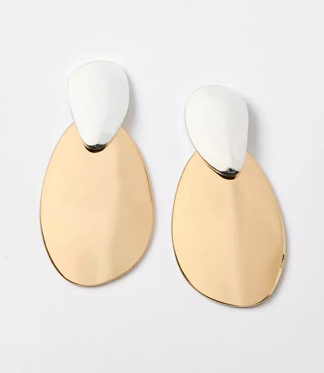 LOFT Versa Mixed Metal Statement Drop Earrings | LOFT