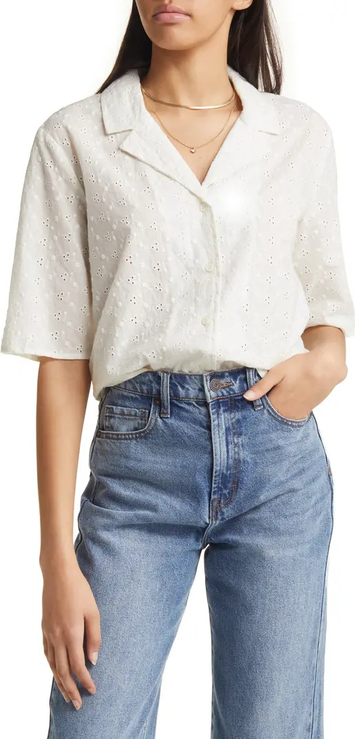 Treasure & Bond Floral Schiffly Camp Shirt | Nordstrom | Nordstrom
