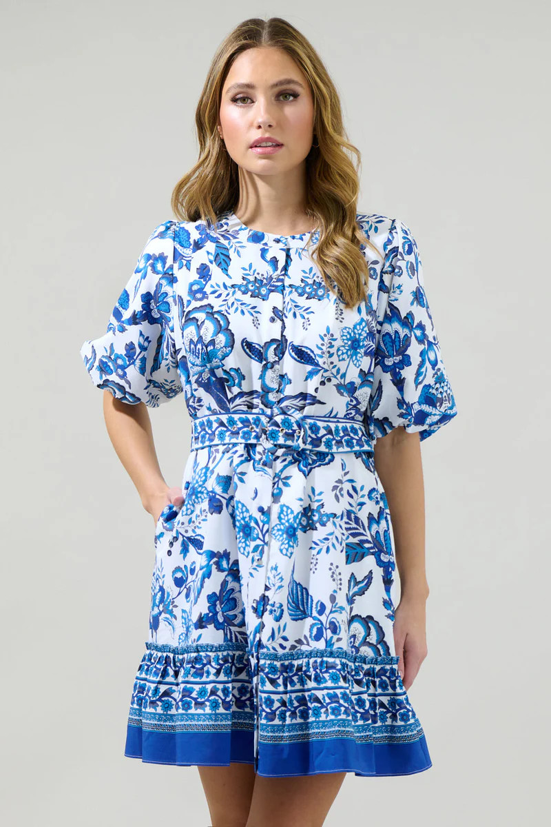 Salema Floral Button-Down Mini Dress | Sugarlips