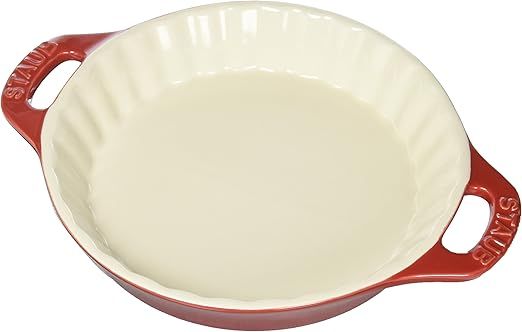 STAUB Ceramics Bakeware-Pie-Pans Dish, 9-inch, Cherry | Amazon (US)