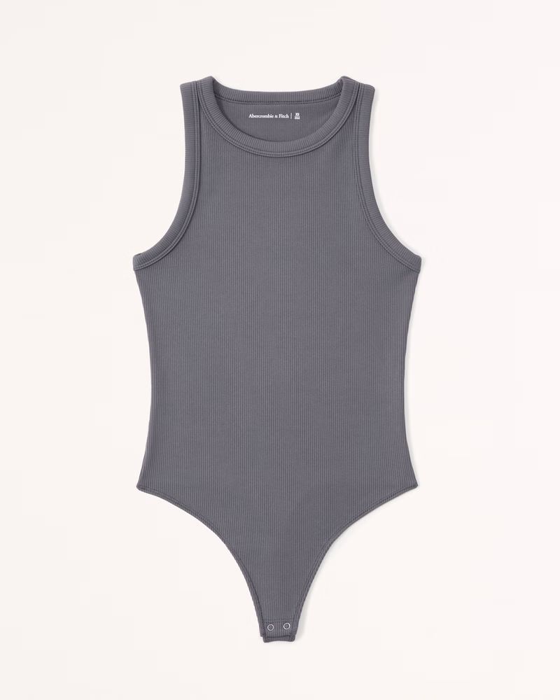 Seamless Rib Fabric High-Neck Bodysuit | Abercrombie & Fitch (US)