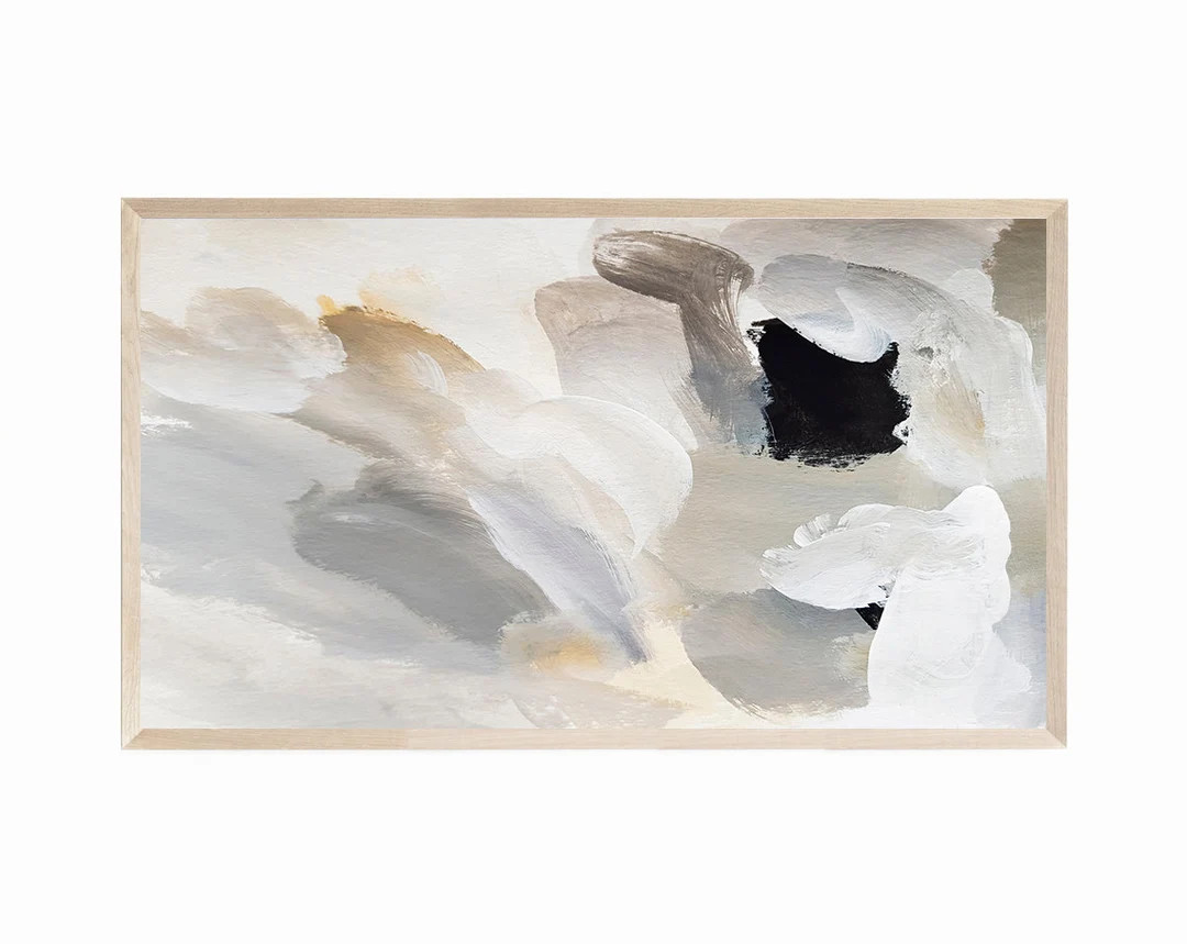 Samsung Frame TV Abstract Neutral Tones, Frame TV Artwork Neutral Tones & Black Accent, Frame TV ... | Etsy (US)