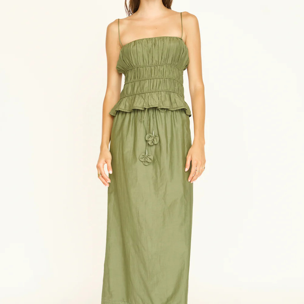 Puglia Peplum Top in Dill | MIRTH