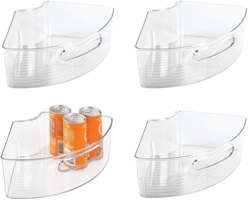 iDesign Plastic Lazy Susan Cabinet Storage Bin, 1/4 Wedge Container for Kitchen, Pantry, Counter,... | Amazon (US)
