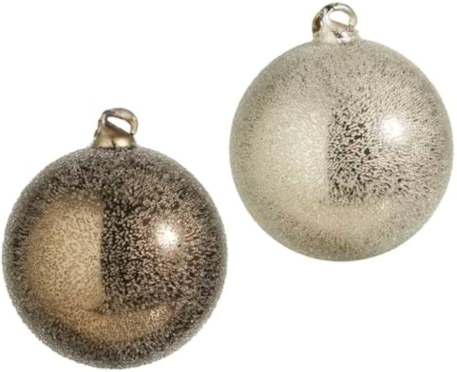 4" Grey Textured Ball Ornament | Amazon (US)