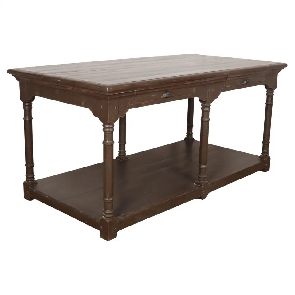 Custom Made Painted Drapers Table | 1stDibs