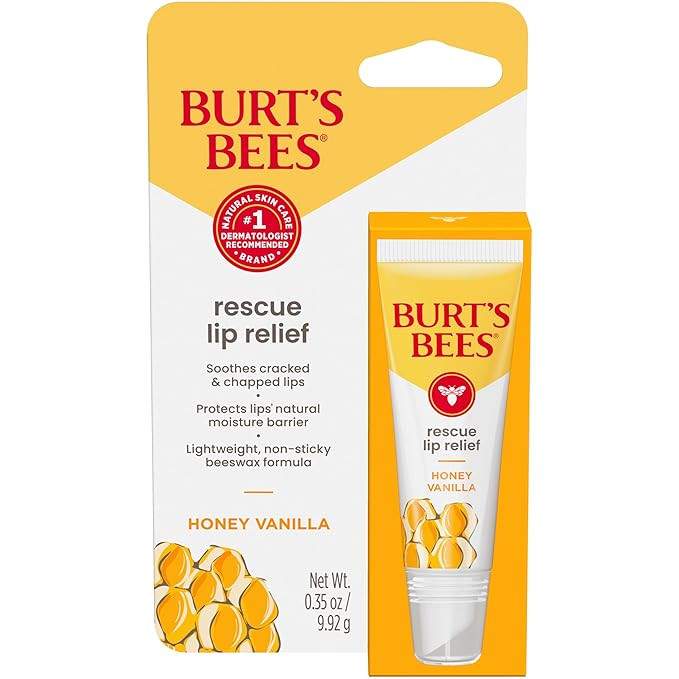 Burt's Bees Stocking Stuffers, Rescue Lip Relief, Honey Vanilla, Hydrating Lip Balm for Dry Crack... | Amazon (US)