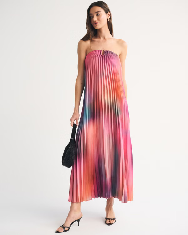 A&F Giselle Hardware Flowy Maxi Dress | Abercrombie & Fitch (US)