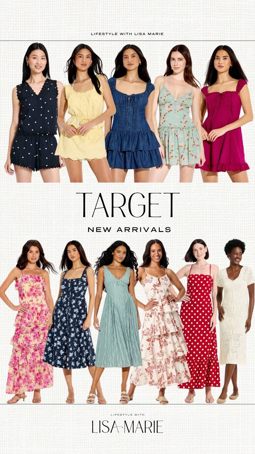 New arrivals from Target. Spring dresses. Summer dresses. Matching sets. Skort set. Polka dots. Festival outfits. Church outfits. Floral dresses. Lace dresses. Midi dress. Maxi dress. 

#LTKootd #LTKWorkwear #LTKTravel
