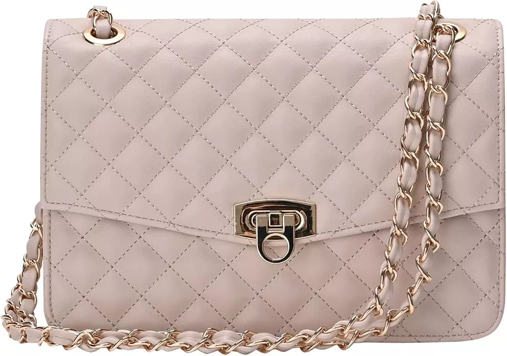 GM LIKKIE Quilted Shoulder Bag for Women, Medium Flap Crossbody