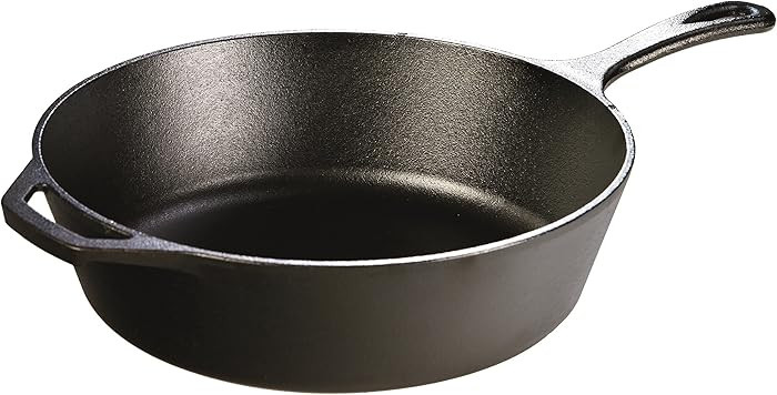 Lodge 5 Quart Pre-Seasoned Cast Iron Deep Skillet - Signature Teardrop Handle & Assist Handle - U... | Amazon (US)